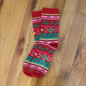 NWOT Reindeer Themed Holiday Socks